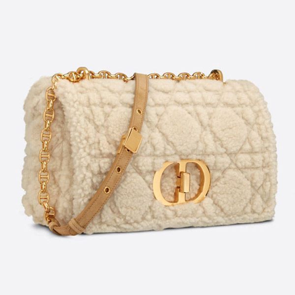 新色*ディオール CARO ミディアムバッグ 偽物★マクロカナージュ シアリング シープスキン M9242UMMG_M925